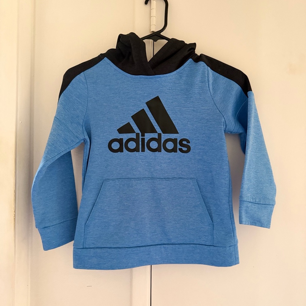 Adidas Kids Hoodie in Blue with Black Accents